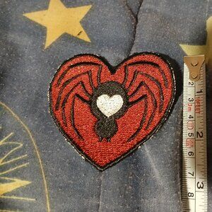Spider Heart Iron On Patch